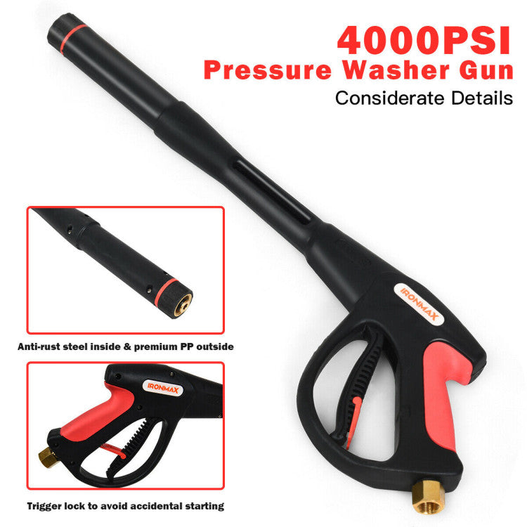 4000 PSI Pressure Washer Gun with 20-Inch Extension Wand Lance for Car and Floor Cleaning