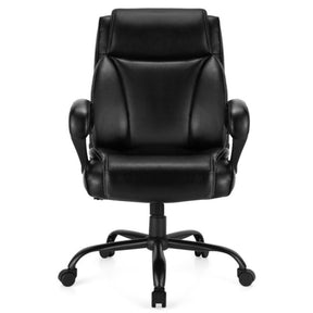 400 Pounds Big and Tall High Back Leather Office Chair with Adjustable Backrest and Wheels