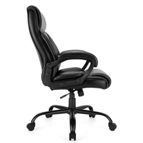 400 Pounds Big and Tall High Back Leather Office Chair with Adjustable Backrest and Wheels