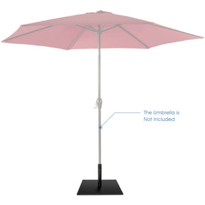 42 LBS Weighted 25 Inch Square Patio Umbrella Base with Manual Knob and Anti-slip Pads