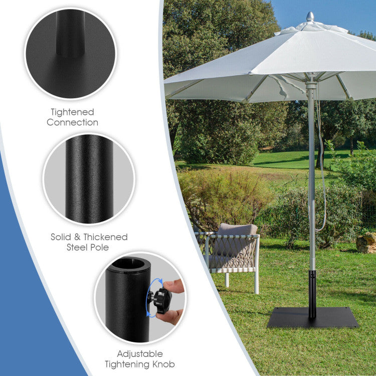 42 LBS Weighted 25 Inch Square Patio Umbrella Base with Manual Knob and Anti-slip Pads