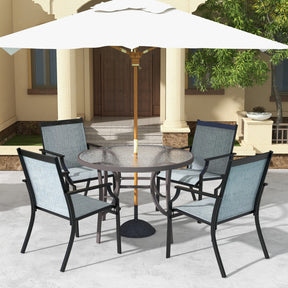 4 Piece Patio Dining Chairs Large Outdoor Chairs with Breathable Seat