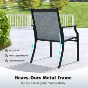 4 Piece Patio Dining Chairs Large Outdoor Chairs with Breathable Seat