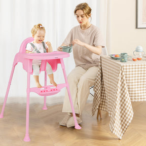 4 in 1 Convertible Kids Baby Dining High Chair with Removable Tray and Adjustable Footrest