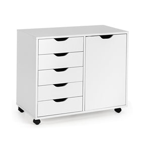 5-Drawer Rolling Storage Cart File Cabinet with LockableCasters for Home Office