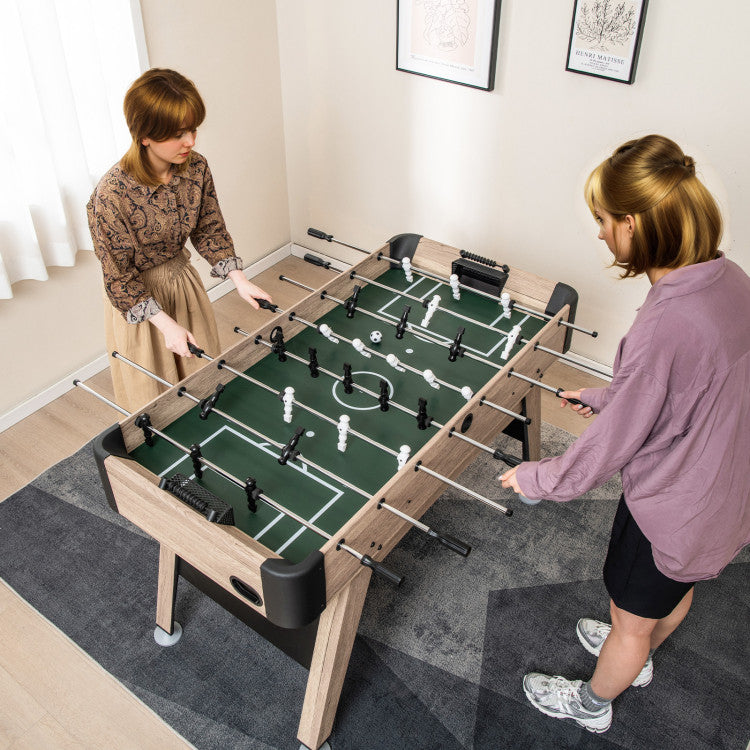 54 Inch Foosball Table Arcade Soccer Game Table with 2 Balls and 26 Players for Home Office Club