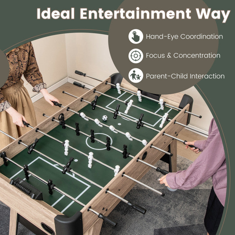 54 Inch Foosball Table Arcade Soccer Game Table with 2 Balls and 26 Players for Home Office Club