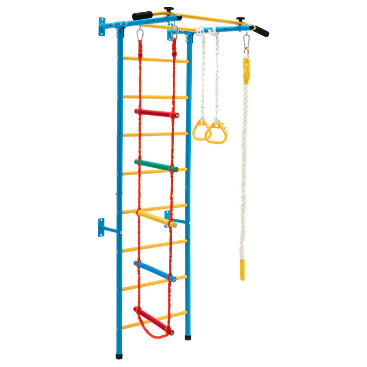 5 In 1 Kids Indoor Outdoor Gym Playground Swedish Wall Ladder