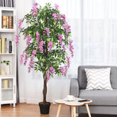 6-Feet Artificial Wisteria Silk Tree for Indoor and Outdoor