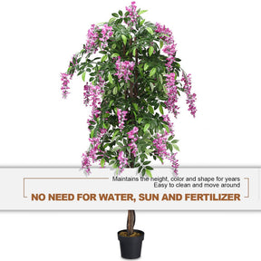 6-Feet Artificial Wisteria Silk Tree for Indoor and Outdoor