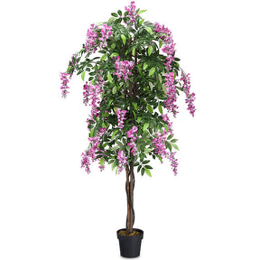 6-Feet Artificial Wisteria Silk Tree for Indoor and Outdoor