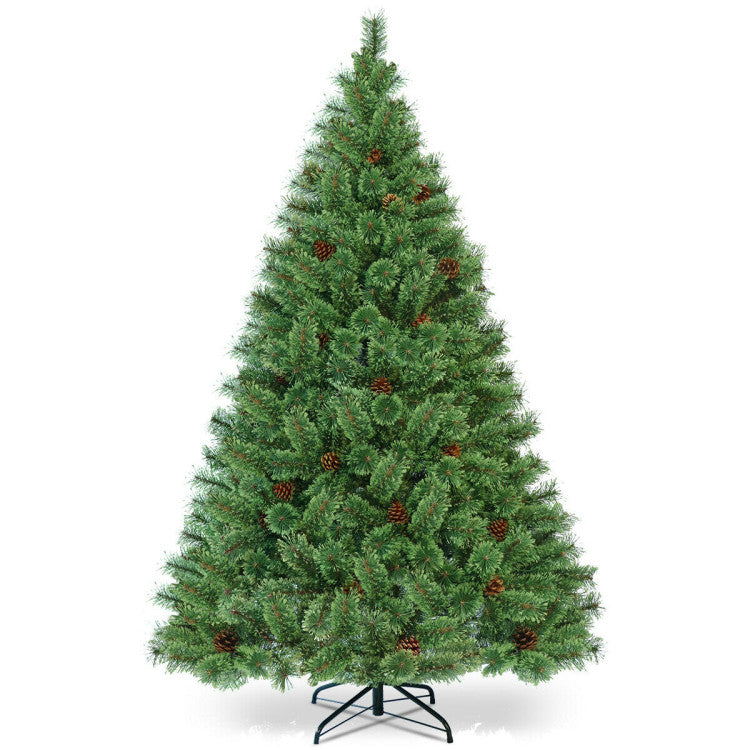 6 Feet Pre-Lit PVC Carolina Pine Artificial Christma Tree with LED Lights