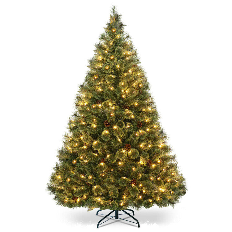 6 Feet Pre-Lit PVC Carolina Pine Artificial Christma Tree with LED Lights