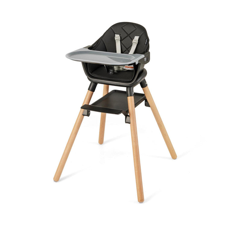 6 in 1 Convertible Nursery Highchair with Safety Harness and Removable Tray