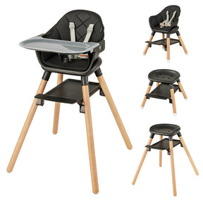 6 in 1 Convertible Nursery Highchair with Safety Harness and Removable Tray