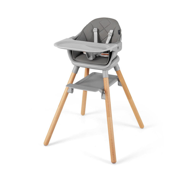 6 in 1 Convertible Nursery Highchair with Safety Harness and Removable Tray