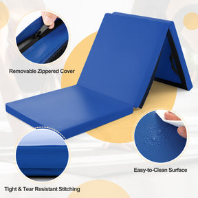 6 x 2 FT Tri-Fold Gym Mat with Handles and Removable Zippered Cover