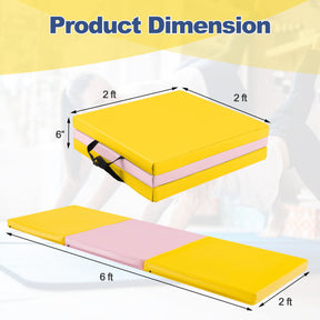 6 x 2 FT Tri-Fold Gym Mat with Handles and Removable Zippered Cover