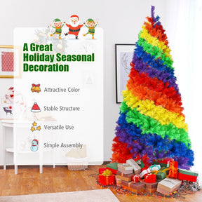 7 Feet Artificial Hinged Traditional PVC Christmas Tree with Metal Stand