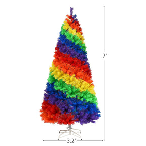 7 Feet Artificial Hinged Traditional PVC Christmas Tree with Metal Stand