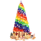 7 Feet Artificial Hinged Traditional PVC Christmas Tree with Metal Stand