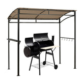 7 Feet Grill Gazebo Canopy with Serving Shelf and Storage Hooks