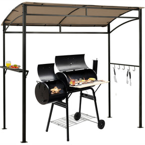 7 Feet Grill Gazebo Canopy with Serving Shelf and Storage Hooks