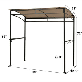 7 Feet Grill Gazebo Canopy with Serving Shelf and Storage Hooks