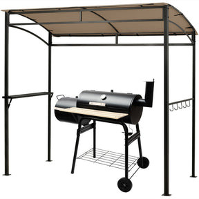 7 Feet Grill Gazebo Canopy with Serving Shelf and Storage Hooks