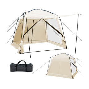 8-10 Person 10 x 10 Feet Panoramic Views Screened Canopy Tent with Vestibule and Zippered Door