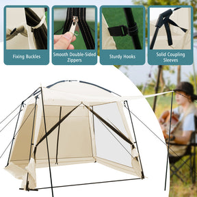 8-10 Person 10 x 10 Feet Panoramic Views Screened Canopy Tent with Vestibule and Zippered Door