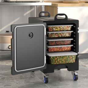 81 Quart Capacity End-loading Insulated Food Pan Carrier with Wheels