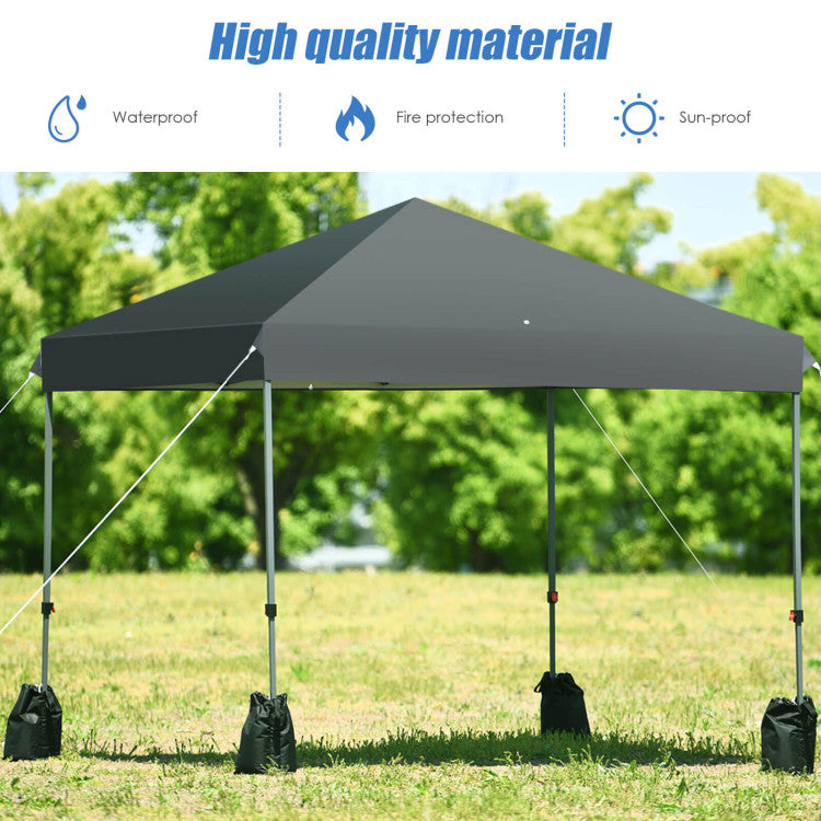 8 x 8 Feet Outdoor Pop-up Canopy Tent with Portable Roller Bag and Sand Bags