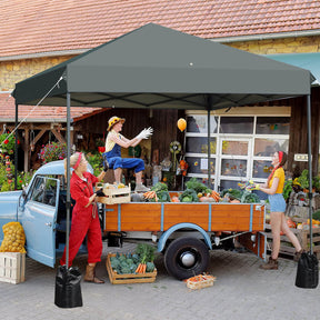 8 x 8 Feet Outdoor Pop-up Canopy Tent with Portable Roller Bag and Sand Bags