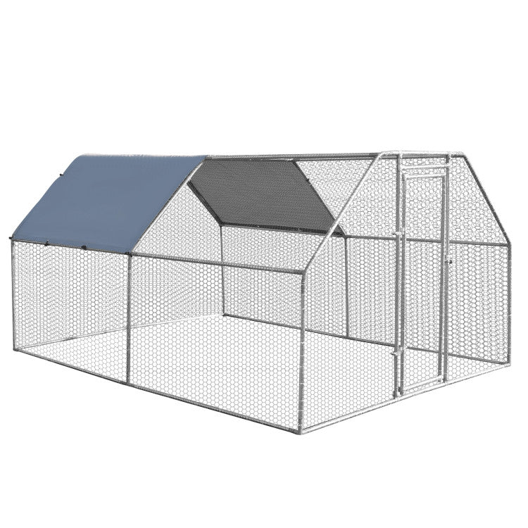 9.5 x 12.5 Feet Large Walk-in Chicken Coop Run House Poultry Cage with Lockable Door