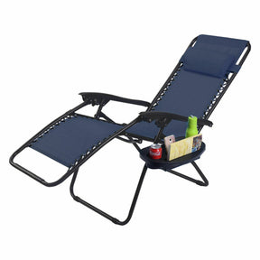 Adjustable Folding Zero Gravity Reclining Lounge Chair with Headrest and Cup Holder