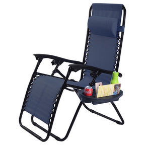 Adjustable Folding Zero Gravity Reclining Lounge Chair with Headrest and Cup Holder