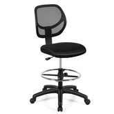 Adjustable Height Drafting Office Chair with Mid Back Mesh and Ergonomic Lumbar Support