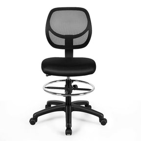 Adjustable Height Drafting Office Chair with Mid Back Mesh and Ergonomic Lumbar Support