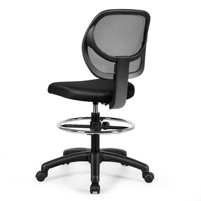 Adjustable Height Drafting Office Chair with Mid Back Mesh and Ergonomic Lumbar Support