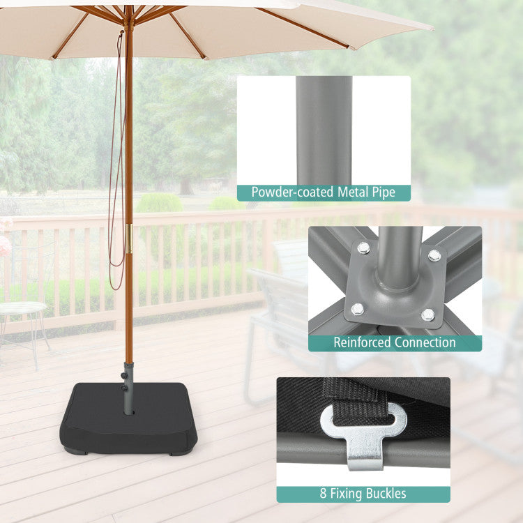 Adjustable Knobs Heavy-Duty Fillable Umbrella Base with 2 Sandbags and Dust-proof Cover