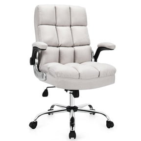 Adjustable Swivel Office Chair with High Back and Flip-up Arm for Home and Office