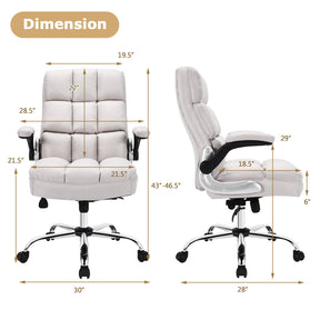 Adjustable Swivel Office Chair with High Back and Flip-up Arm for Home and Office