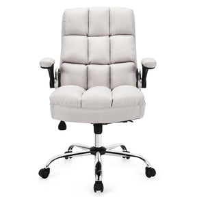 Adjustable Swivel Office Chair with High Back and Flip-up Arm for Home and Office