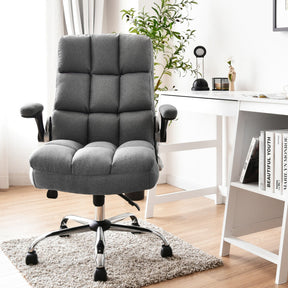 Adjustable Swivel Office Chair with High Back and Flip-up Arm for Home and Office