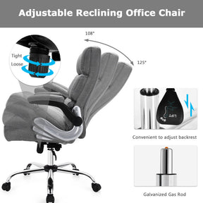 Adjustable Swivel Office Chair with High Back and Flip-up Arm for Home and Office