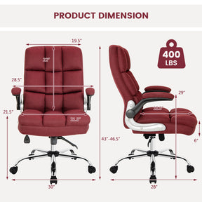 Adjustable Swivel Office Chair with High Back and Flip-up Arm for Home and Office