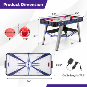 Air Powered Hockey Game Table with Dual Score Display for Home Office