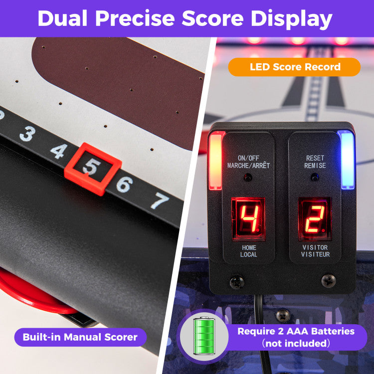 Air Powered Hockey Game Table with Dual Score Display for Home Office