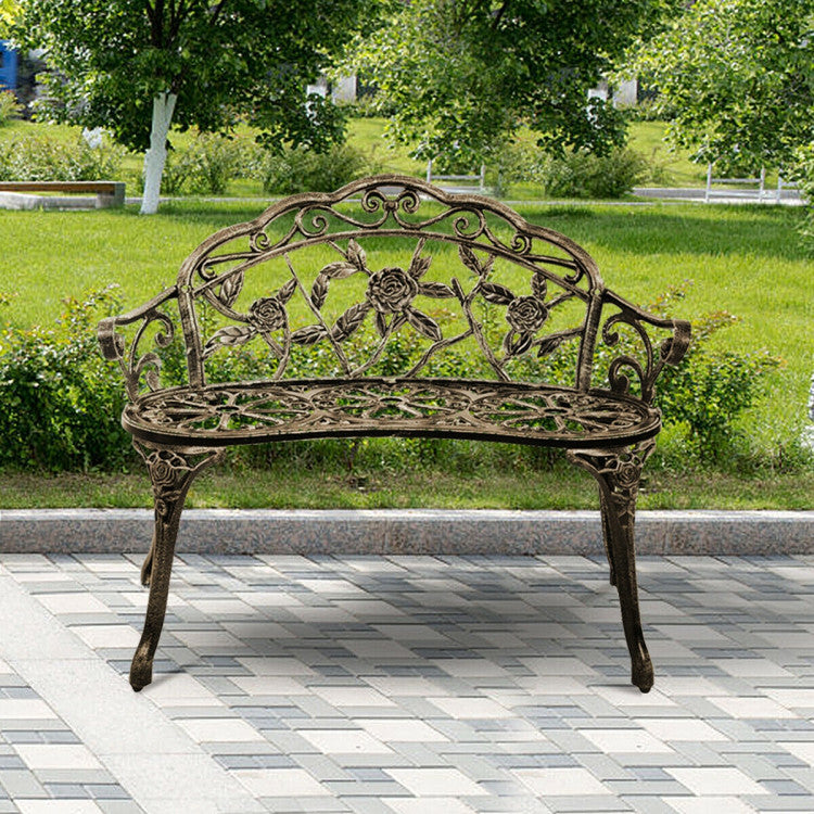 Aluminum Outdoor Patio Garden Bench Chair Loveseat Cast